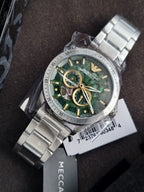 Emporio Armani Men’s Automatic Silver Stainless Steel Green Dial 43mm Watch AR60053