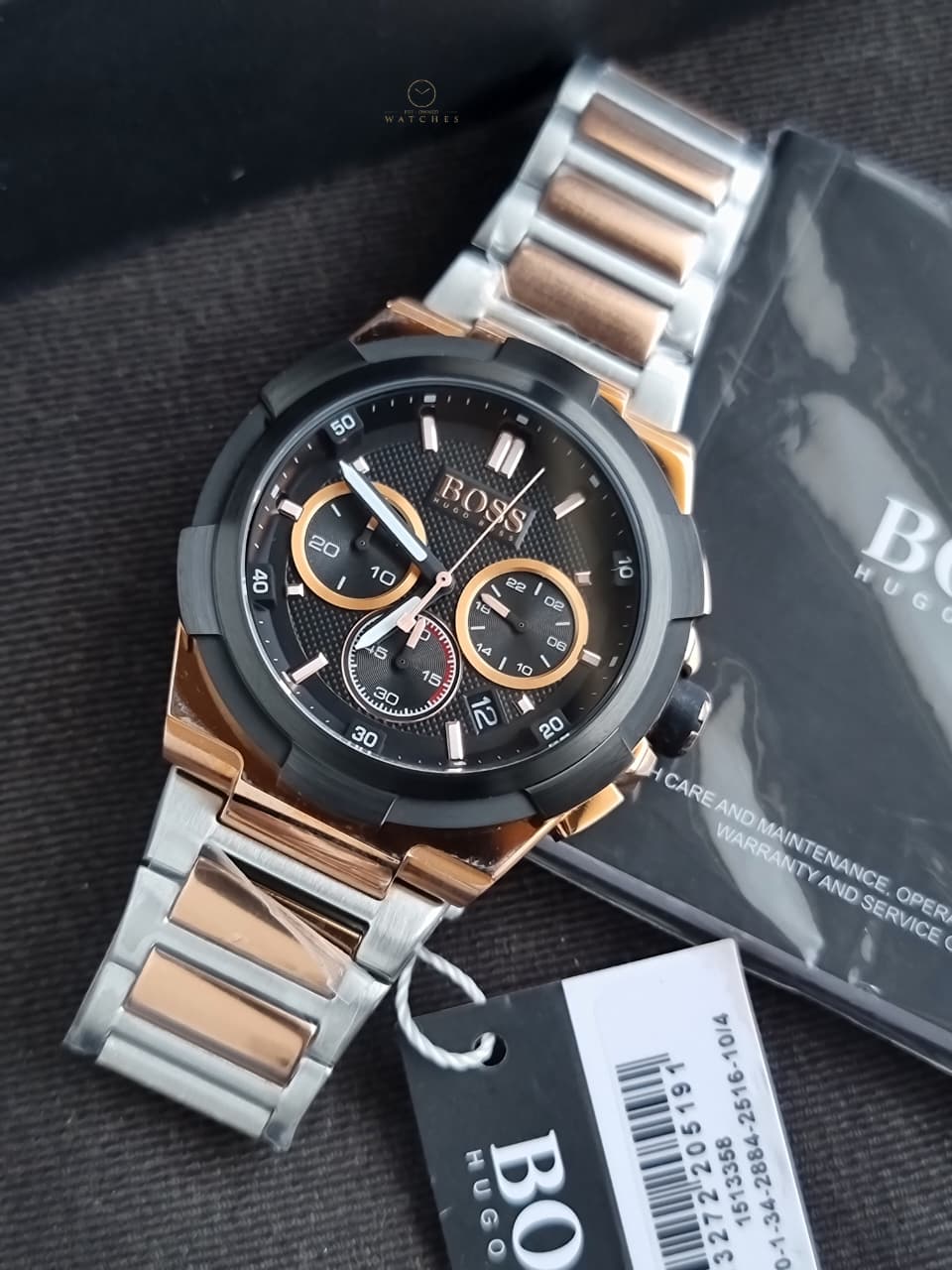 Hugo Boss Men’s Stainless Steel Black Dial 46mm Watch 1513358