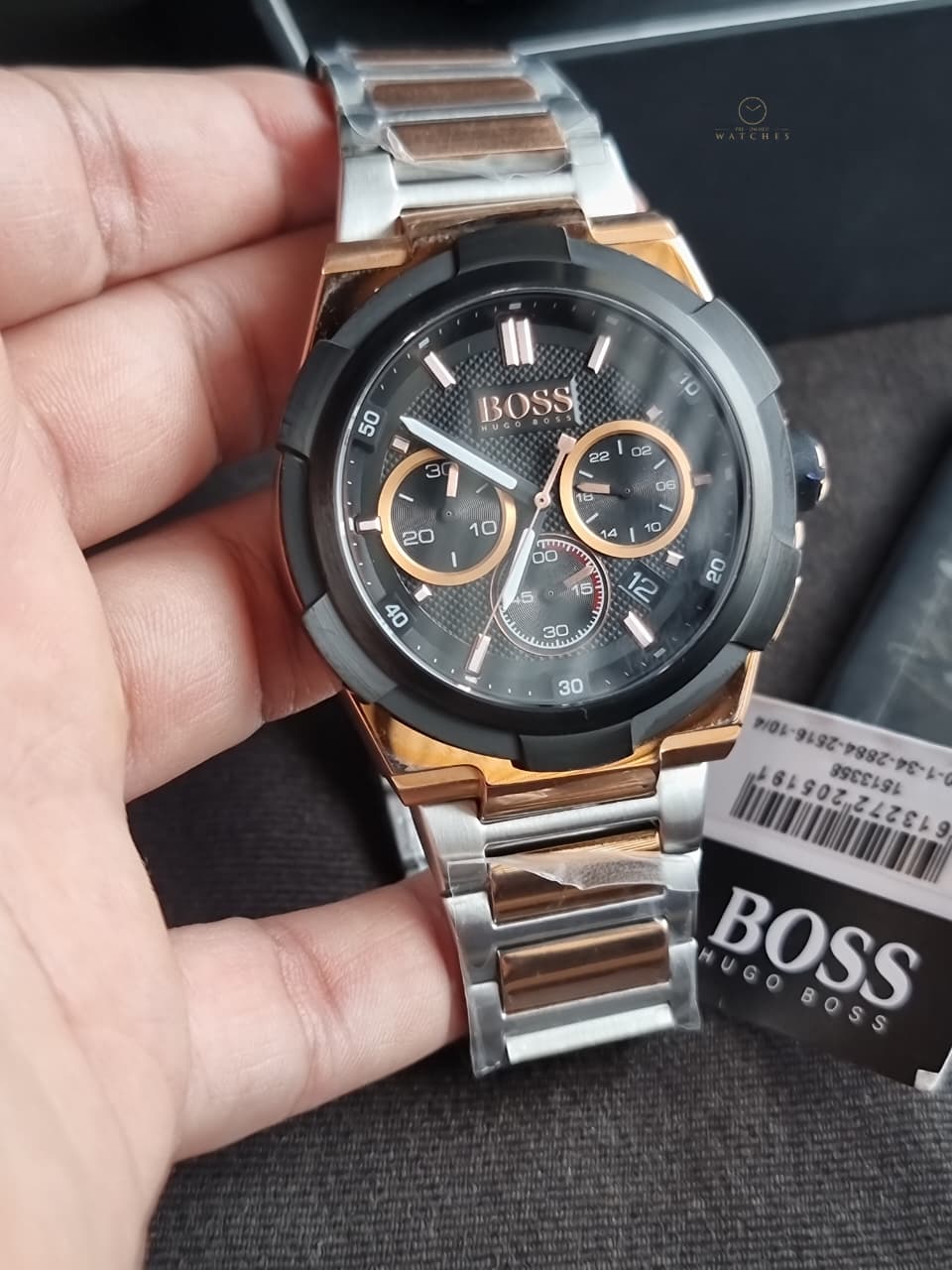 Hugo Boss Men’s Stainless Steel Black Dial 46mm Watch 1513358