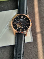 Fossil Men’s Automatic Leather Strap Black Dial 44mm Watch ME3170