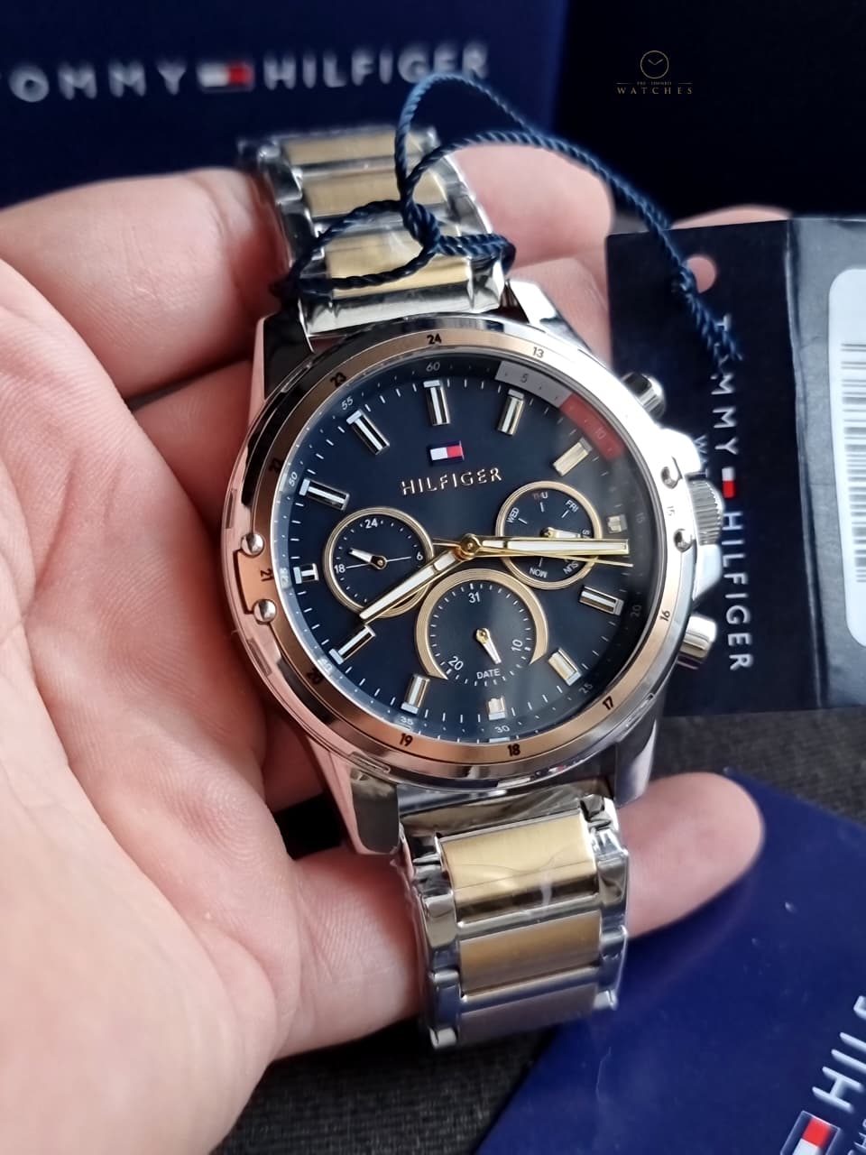 Tommy Hilfiger Men’s Quartz Two-tone Stainless Steel Blue Dial 45mm Watch 1791937
