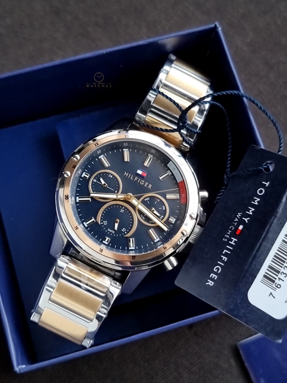 Tommy Hilfiger Men’s Quartz Two-tone Stainless Steel Blue Dial 45mm Watch 1791937