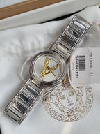Versace Women’s Quartz Swiss Made Silver Stainless Steel Silver Dial 28mm Watch VET300621