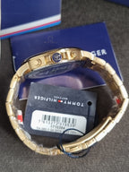 Tommy Hilfiger Men's Quartz Case and Bracelet Dressy Watch, Color: Gold Plated (Model: 1710384)
