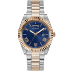 Guess Men’s Quartz Two Tone Stainless Steel Blue Dial 42mm Watch GW0265G12