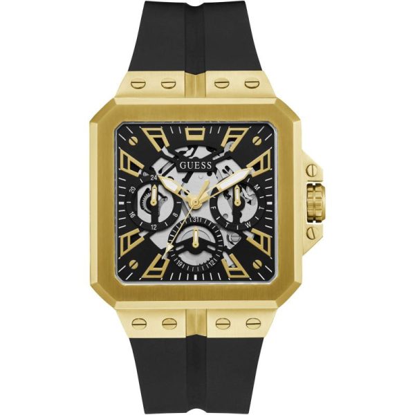 Guess Men’s Quartz Black Silicone Strap Black Dial 42mm Watch GW0637G2 Hover Image