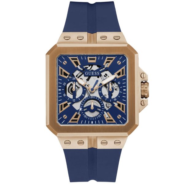 Guess Men’s Quartz Blue Silicone Strap Blue Dial 42mm Watch GW0637G3 Hover Image