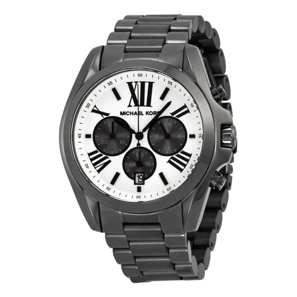 Michael Kors Men’s Quartz Grey Stainless Steel White Dial 43mm Watch MK5952 Hover Image