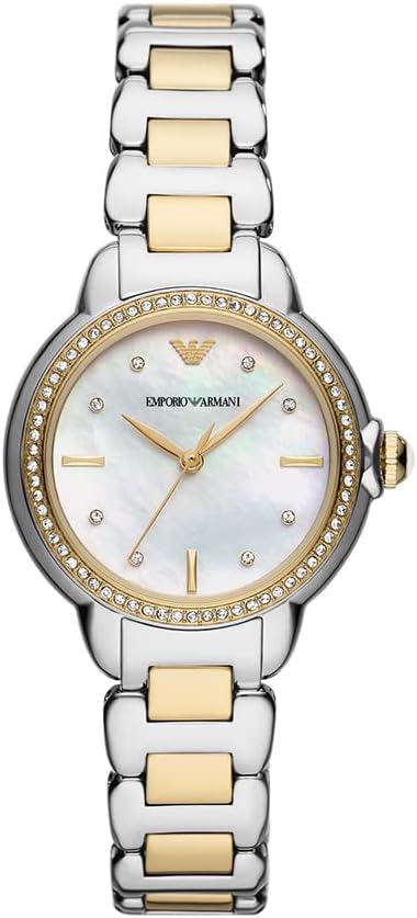 Emporio Armani Three-Hand Two-Tone Stainless Steel Watch Hover Image