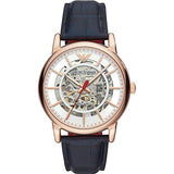 EMPORIO ARMANI Skeleton Automatic White Dial Watch AR60009