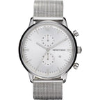 Emporio Armani Men’s Chronograph Quartz Stainless Steel Silver Dial 38mm Watch AR0390