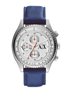 Men's Leather Chronograph Buckle Watch AX1609