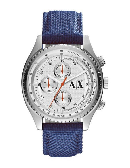 Men's Leather Chronograph Buckle Watch AX1609 Hover Image