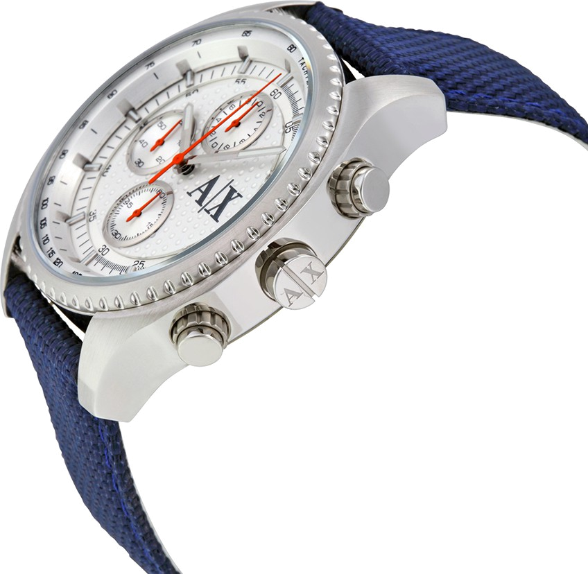 Men's Leather Chronograph Buckle Watch AX1609