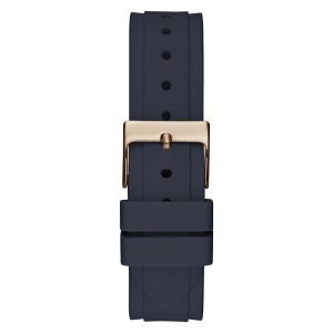 Guess Women’s Quartz Blue Silicone Strap Rose Gold Dial 36mm Watch GW0484L2