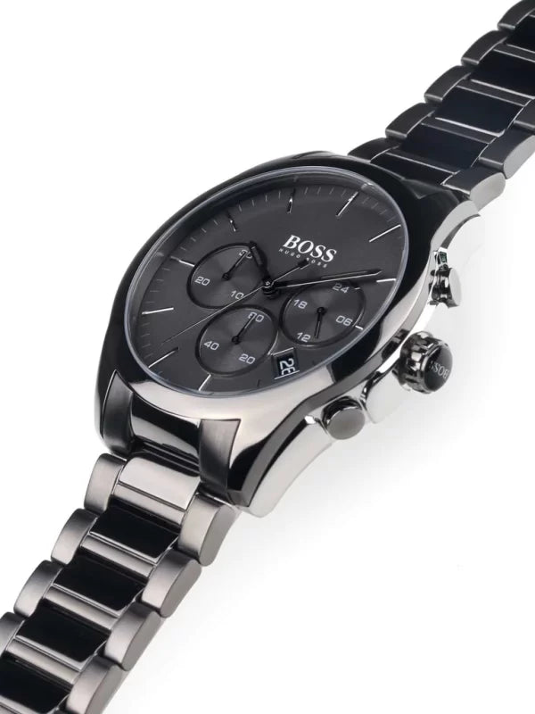 Hugo Boss Men’s Chronograph Quartz Stainless Steel Grey Dial 44mm Watch 1513364