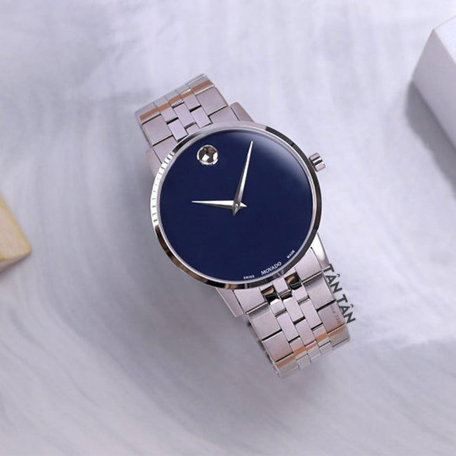 Movado Men’s Swiss Made Quartz Stainless Steel Blue Dial 40mm Watch 0607212 Main Image