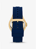 Michael Kors Women’s Quartz Blue Silicone Strap Crystal Pave Dial 43mm Watch MK7333