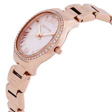 Women Mother of Pearl Dial Bracelet Style Straps Analogue Watch MK4823 Main Image