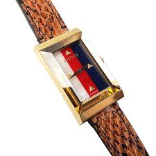 Gucci Women’s Swiss Made Quartz Brown Leather Strap Multi Color Dial 21mm Watch YA147402