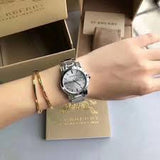 Burberry The City Silver Dial Silver Steel Strap Watch for Women - BU9143
