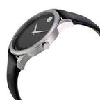 Movado Museum Black Leather Strap Black Dial Quartz Watch for Gents - Movado 0606502