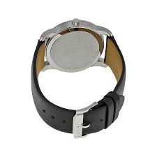 Movado Museum Black Leather Strap Black Dial Quartz Watch for Gents - Movado 0606502