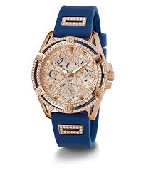 Guess Queen Collection Multi-Function Womens Analog Rose Gold Dial Coloured Quartz Watch, Round Dial with 40 mm Case Width - GW0536L5