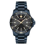 Movado 800 Series Blue Stainless Steel Black Dial Quartz Watch for Gents - 2600160