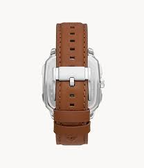FOSSIL MULTIFUNCTION BROWN LEATHER WATCH BQ2658