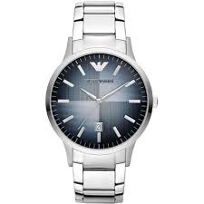 EMPORIO ARMANI Renato Silver Stainless Steel Blue Dial Quartz Watch for Gents - AR11182 Hover Image