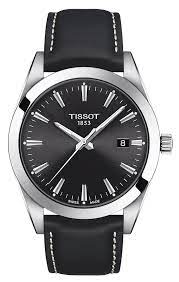 TISSOT Men’s Swiss Made Quartz Black Leather Strap Black Dial 40mm Watch T127.410.16.051.00