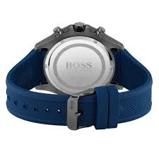 HUGO BOSS Globetrotter Blue Silicone Strap Blue Dial Chronograph Quartz Watch for Gents - 1513821 Main Image