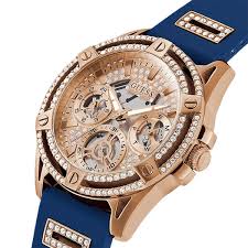 Guess Queen Collection Multi-Function Womens Analog Rose Gold Dial Coloured Quartz Watch, Round Dial with 40 mm Case Width - GW0536L5