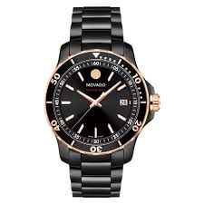 Movado 800 Series Black Stainless Steel Black Dial Quartz Watch for Gents - 2600162