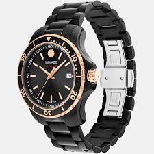 Movado 800 Series Black Stainless Steel Black Dial Quartz Watch for Gents - 2600162