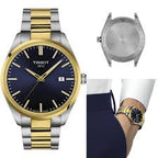 Tissot T-Classic Two-Tone Stainless Steel Blue Dial Quartz Watch for Gents - T150.410.22.041.00