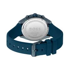 Hugo Boss Velocity Chronograph Blue Dial Blue Rubber Strap Watch For Men - 1514061
