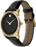 Movado Museum Black Leather Black Dial Quartz Watch for Gents - 606876