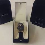 Movado Museum Black Leather Black Dial Quartz Watch for Gents - 606876