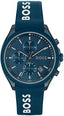 Hugo Boss Velocity Chronograph Blue Dial Blue Rubber Strap Watch For Men - 1514061