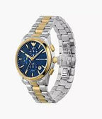 Emporio Armani Paolo Two-tone Stainless Steel Blue Dial Chronograph Quartz Watch for Gents - AR11579