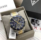 Guess Men’s Quartz Two Tone Stainless Steel Blue Dial 46mm Watch W0797G1