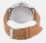 Guess Delancy Brown Leather Strap Blue Dial Quartz Watch for Gents - W0870G4