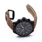 TISSOT Men’s Swiss Made Quartz Beige Leather Strap Black Dial 45mm Watch T116.617.36.052.03