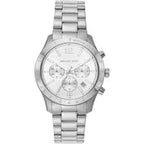 Michael Kors Silver Stainless Steel Silver Dial Chronograph Quartz Watch for Ladies - MK7413