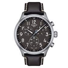 TISSOT Men’s Swiss Made Quartz Black Leather Strap Anthracite Dial 45mm Watch T116.617.16.062.00