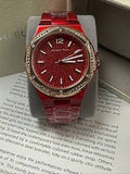 Michael Kors Women’s Quartz Red Stainless Steel Red Dial 43mm Watch MK7455
