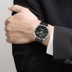 Hugo Boss Watch  For Men Dapper 1513925 Chronograph With Black dial Leather belt with Black color