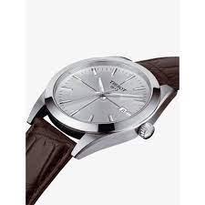 TISSOT Men’s Swiss Made Quartz Brown Leather Strap Silver Dial 40mm Watch T127.410.16.031.01